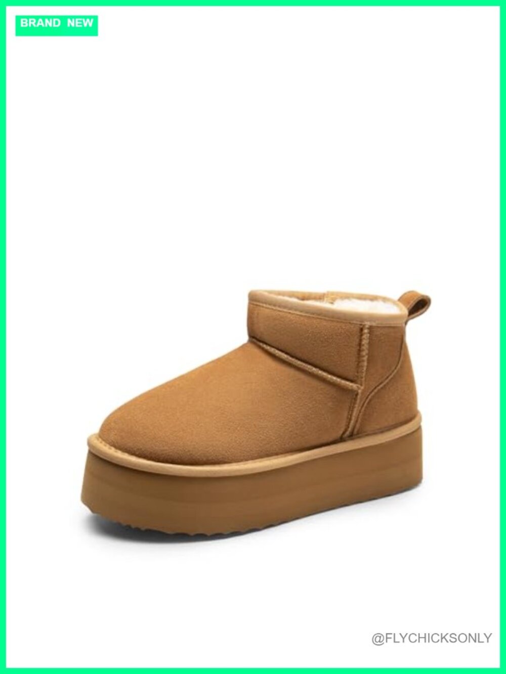 Women's Platform Mini Boots Suede Faux Fur Lined Ankle Booties